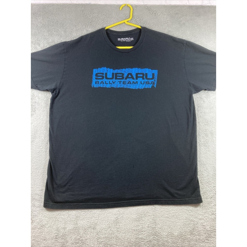 Subaru Rally Team USA Shirt Adult 2XL Black Racing Spell Out Graphic Tee READ